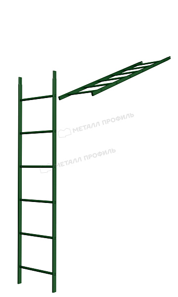 Лестница кровельная стеновая дл. 1860 мм без кронштейнов (6005) ― где купить в Усть-Каменогорске? В нашем интернет-магазине!